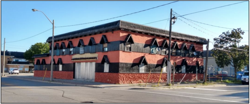 The Alex in Brantford all boarded up