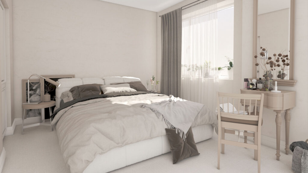 rendering of a bedroom - Bell City Towns - Luxury townhomes in Brantford, ON