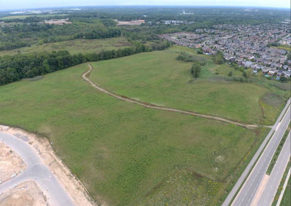 new park in southwest Brantford - arial shot