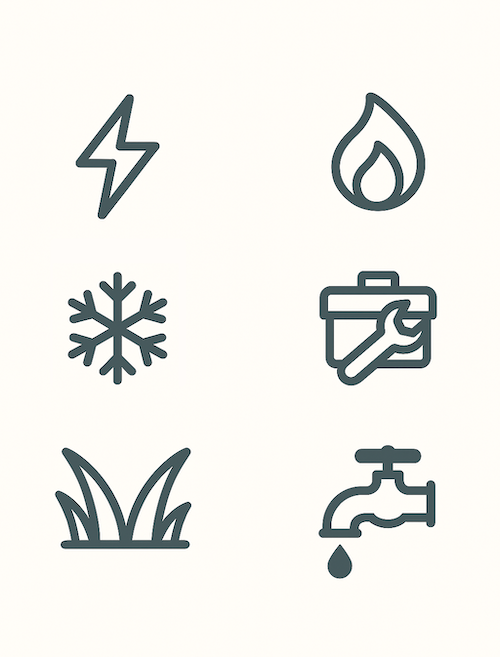 condo vs detached home in Brantford - utility icons