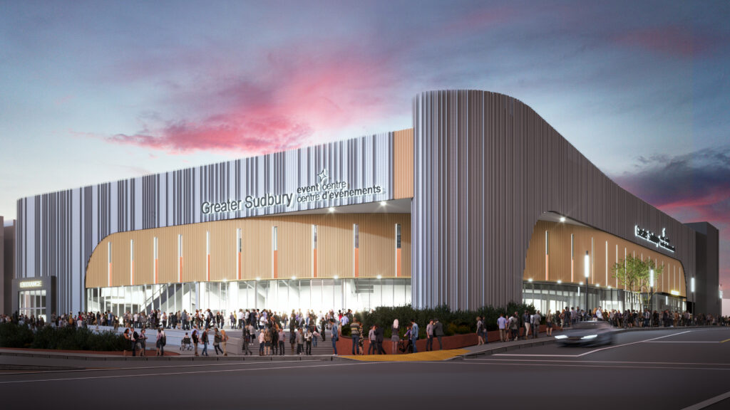 Brantford and Sudbury new arenas: Sudbury Rendering of the Outside