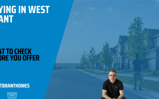 Buying in West Brant neighbourhood with a prospective homebuyer comparing detached homes