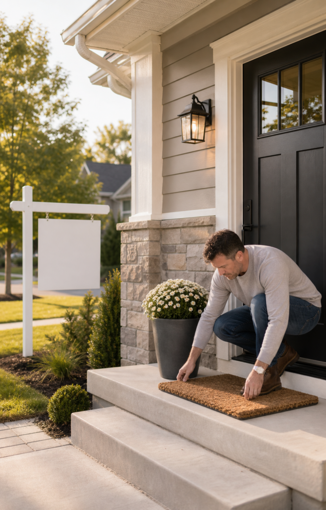 Brantford homeowner preparing a front entry before listing photos